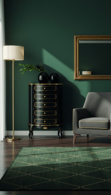 Italiaanse meubelen in barokke stijl, zwart, designkast, commode meubels.