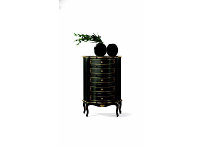 Italiaanse meubelen in barokke stijl, zwart, designkast, commode meubels.