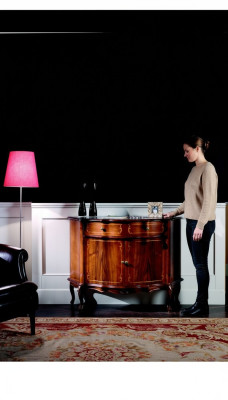 Italiaans meubel dressoir kast bruin design luxe hout stijl barok