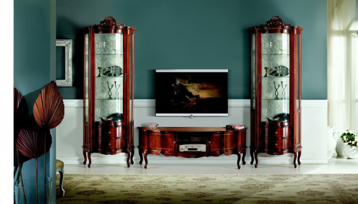 Ontwerp Italiaanse luxe stijl woonkamer meubels vitrinekast kast barok rococo stijl set