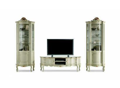 Ontwerp set garnituur 3-delig RTV met 2x vitrine Italiaanse luxe meubels barokstijl