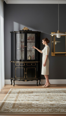 Ontwerp Italiaanse luxe houten meubels in barokstijl kast vitrinekast woonkamer nieuw