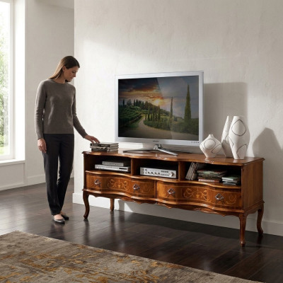 Italiaanse houten meubels dressoir tv lowboard lang rtv kast luxueuze woonkamer nieuw