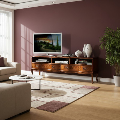 Italiaanse houten meubels dressoir tv lowboard lang rtv kast luxueuze woonkamer nieuw