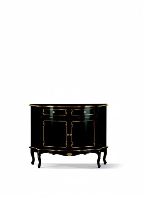 Luxe Italiaanse houten meubels commode zwart Luxe buffetkast.