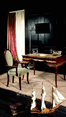Houten meubilair luxe kantoor 2-delige set bureau stoel Italiaanse tafels barok