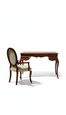 Houten meubilair luxe kantoor 2-delige set bureau stoel Italiaanse tafels barok