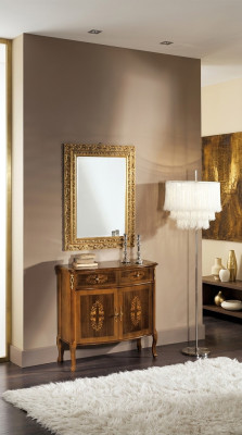 Kast Hout Meubels Barok met Spiegel Luxe Italiaanse meubels 2-delige set
