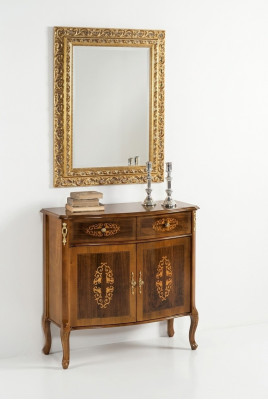 Kast Hout Meubels Barok met Spiegel Luxe Italiaanse meubels 2-delige set