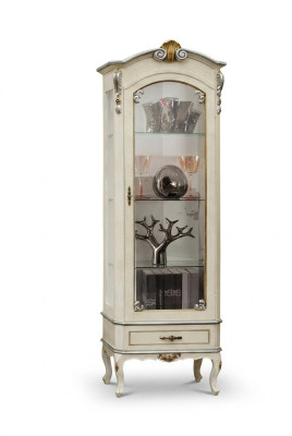 Klassieke luxe meubels wit hout vitrine chique vitrinekast Italiaanse meubels nieuw