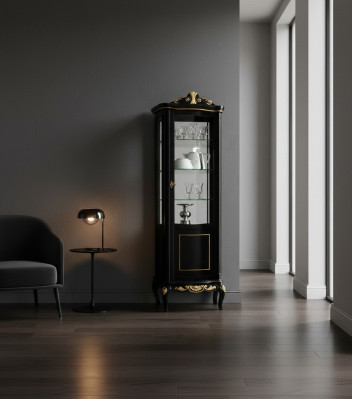 Ontwerper Italiaanse stijlvolle houten meubels in barokstijl luxe kast vitrine woonkamer.