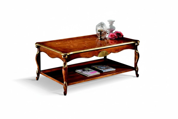 Ontwerp Hout Italiaanse meubels Barok stijl Bruine salontafel Woonkamertafel Nieuw