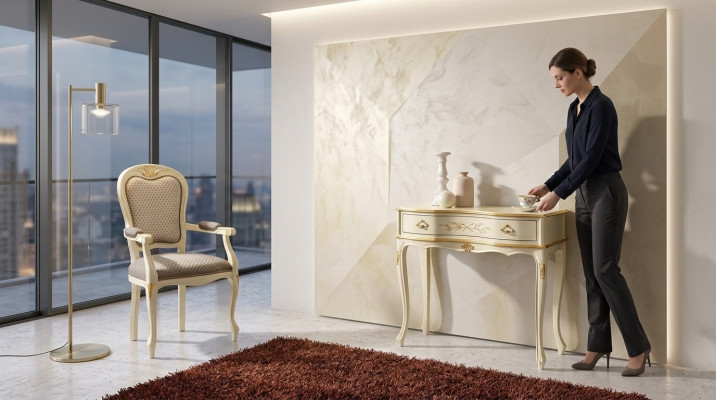 Bruin hout Italiaanse meubels console tafel meubels stijl barok design consoles.