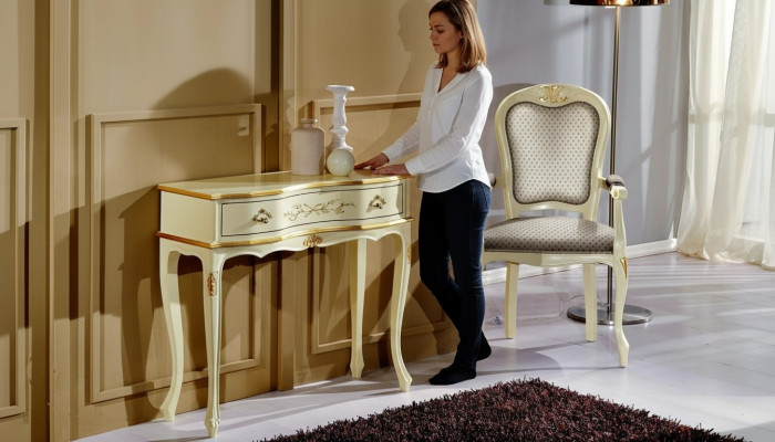 Stuur ontwerper luxe barokstoel Italiaanse houten stoel woonkamer meubels