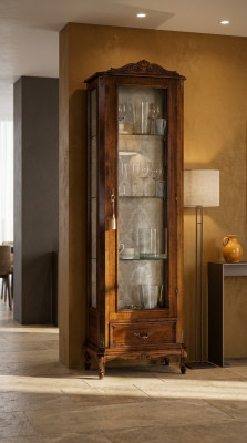 Ontwerper Italiaanse luxe chique houten meubels barokstijl kast vitrine woonkamer