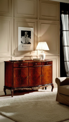 Stuur luxe Italiaanse houten meubels dressoir Italiaanse woonkamer.