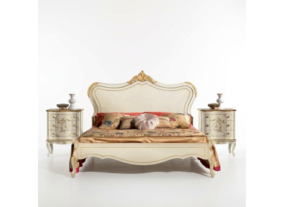Ontwerp Luxe Bed Klassiek Bedframe Houten Stijl Barok Italiaanse Meubels