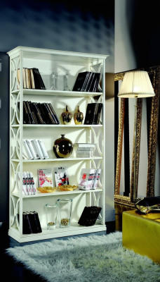 Ontwerp Luxe Boekenplanken Witte Klassieke Stijl Kast Hout Italiaans