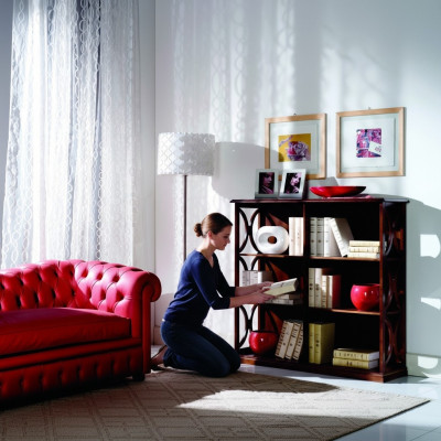 Ontwerper luxe kasten boekenplank bruin klassiek hout Italiaans