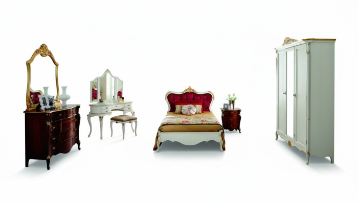 Ontwerp luxe bed 120*195 cm met hoofdeinde knopenstijl barok Italiaanse meubels