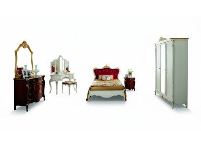 Ontwerp luxe bed 120*195 cm met hoofdeinde knopenstijl barok Italiaanse meubels