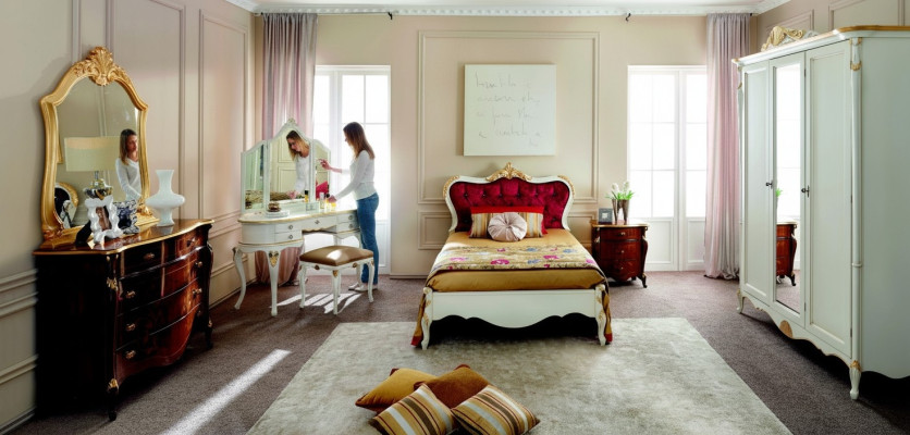 Italiaans meubelontwerp luxe bed tweepersoonsbed stijl barok bedden klassiek