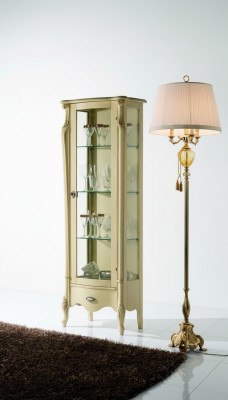 Klassieke meubels Italiaanse meubels Hout Beige Vitrine Stijlvolle vitrinekast Nieuw