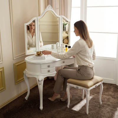 Meubels barok houten tafels console tafel spiegel Italiaanse kaptafel 2-dlg.