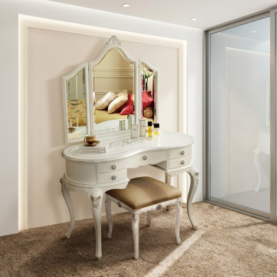 Meubels barok houten tafels console tafel spiegel Italiaanse kaptafel 2-dlg.