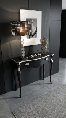 Console tafel Zwarte console Design Italiaanse meubelen Barok hout