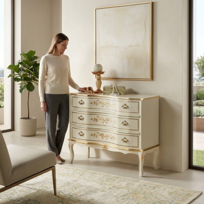 Luxe design kast echt hout meubels dressoir barok Italiaans.
