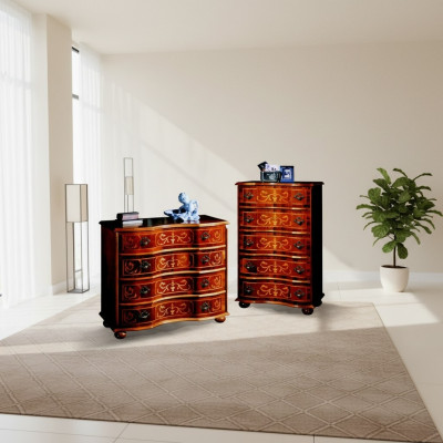 Italiaans houten meubelontwerp luxe ladekast kast 4 laden bruin