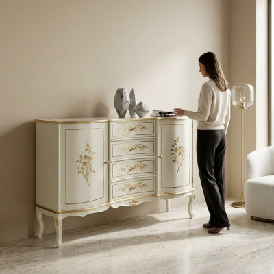 Luxe dressoir kast Italiaans houten meubelontwerp sideboard console.
