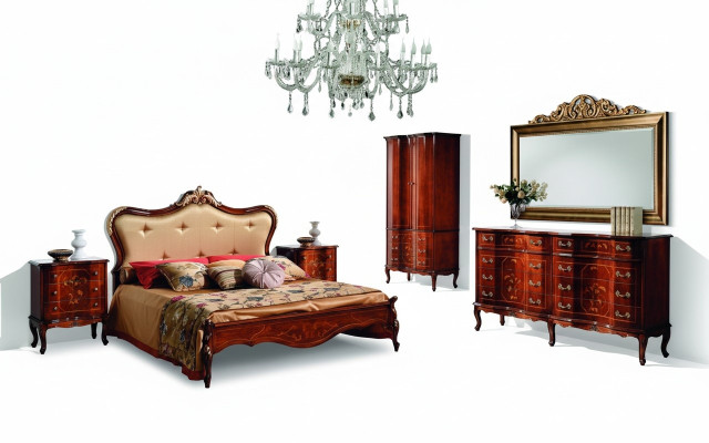 Klassiek Chesterfield bed meubels met Swarovski stenen, dubbellaagse bedden.