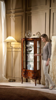 Ontwerper luxe houten vitrinekast Italiaanse meubels Echt houten dressoir Nieuw