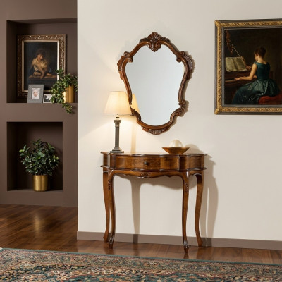 Meubelstijl barok console spiegel hout Italiaanse tafels consoles 2-delig.
