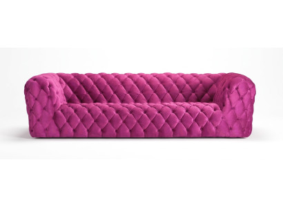 Pinke Xxl Grote Bank Chesterfield Bank Bekleding Stof Banken Vierzitter 250cm nieuw