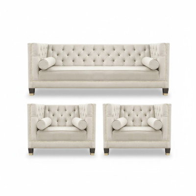 Sofa set fluwelen bekleding bankstellen 3-delig set woonkamer.