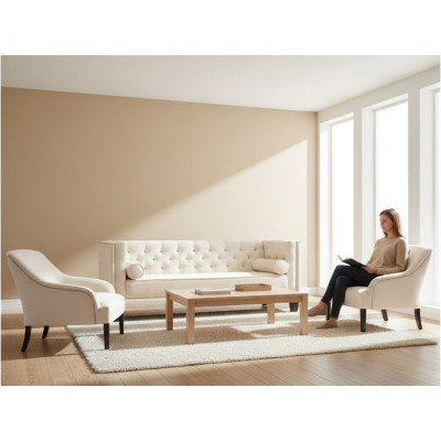 Wit Chesterfield fauteuil xxl Big Textiel Stof Bankstellen Creatief Meubilair Nieuwe Banken