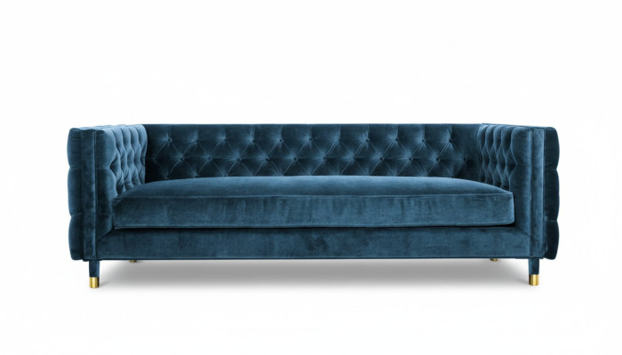 Luxe Blauwe Chesterfield fluwelen driezits gestoffeerde meubels Hotel Woonkamer Praktijk
