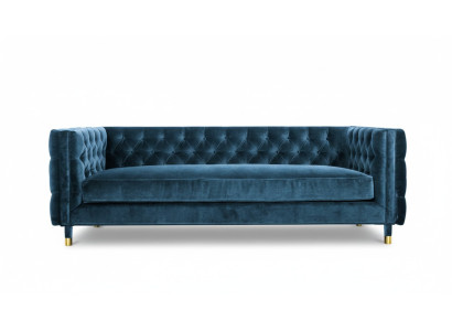 Luxe Blauwe Chesterfield fluwelen driezits gestoffeerde meubels Hotel Woonkamer Praktijk