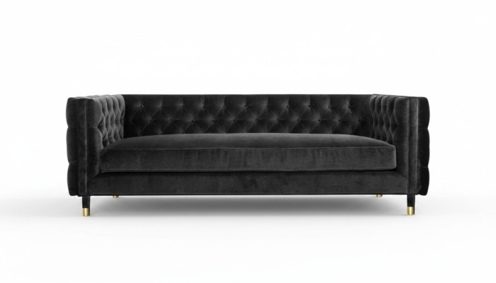Zwarte Chesterfield Bankstel Groot Luxe Meubels 4-zits Textiel Stof Bankstellen