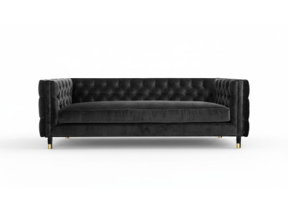 Zwarte Chesterfield Bankstel Groot Luxe Meubels 4-zits Textiel Stof Bankstellen