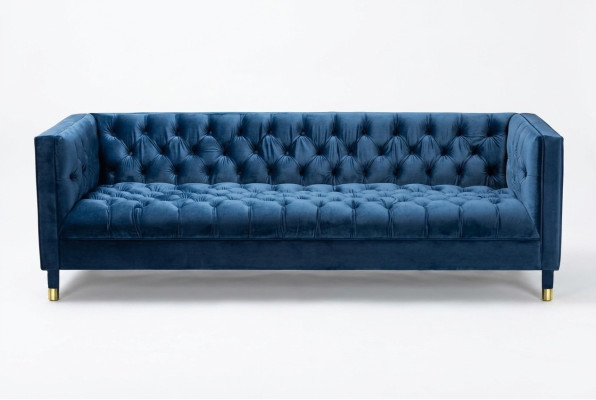 Chesterfield Bank Blauwe Bankstellen Stoffen Banken Creatieve Meubels 4-Zitter