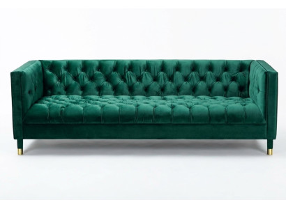 Groene Chesterfield 4-zits luxe bank van textielstof