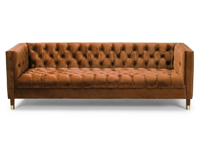 Oranje Sofa Chesterfield Bank Textiel Stof Bankstellen Luxe Meubels 4-Zits