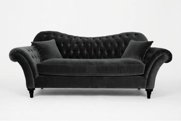 Bankstel bekleding Bank Banken Chesterfield Zwart Driepersoons Stof Woonkamer Nieuw