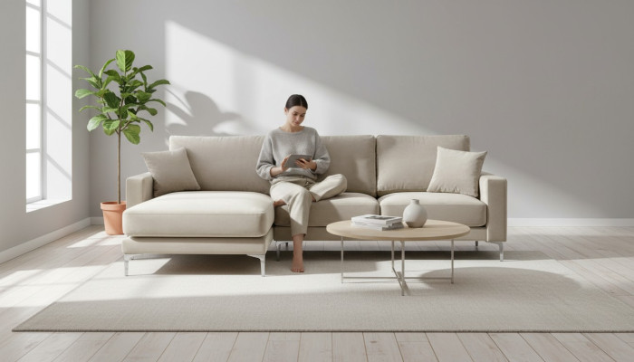 Loft bank Luxe hoekbank meubels hoekbank fluwelen bankstellen bankstellen beige woonkamer