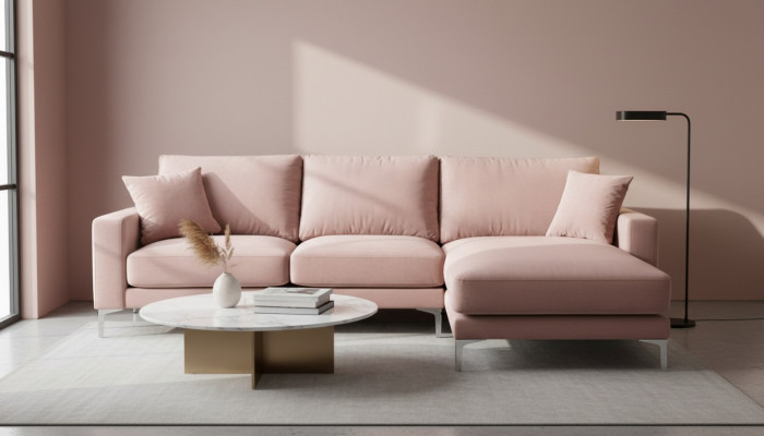 Roze hoekbank stof woonkamer design banken gestoffeerde bank banken hoekbank nieuw