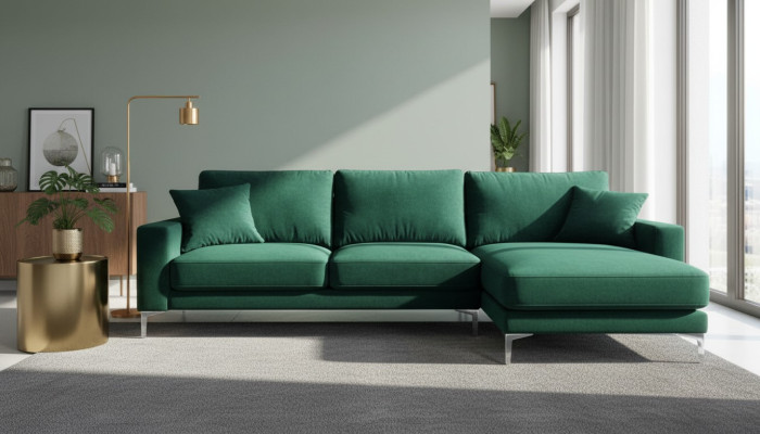Loft bank Luxe hoekbank meubels hoekbank fluweel banken woonkamer banken groen